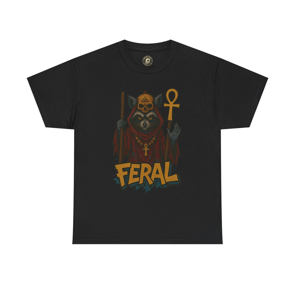 FERAL Raccoon Cult Leader Shirt – Graffiti Style Streetwear Tee | Bold Trashcore Design on Gildan 5000