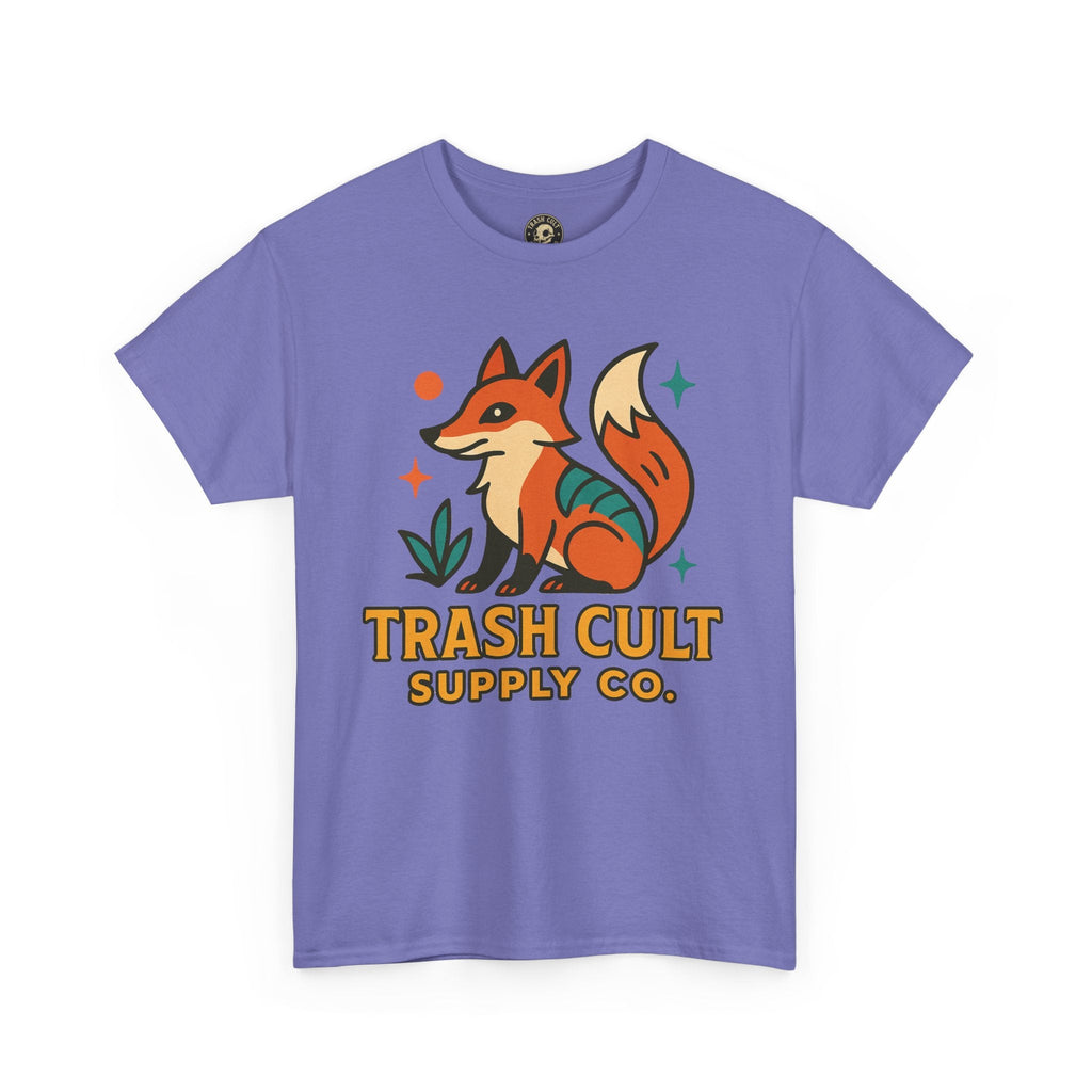 Trash Cult Fox Unisex Heavy Cotton Tee - Eco-Friendly Fashion Statement, Perfect for Nature Lovers, Casual Wear, Gifts, and Festivals