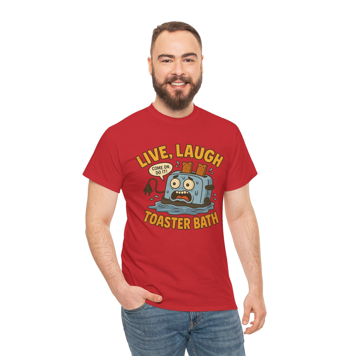 Funny Toaster Bath Tee, Humorous Unisex Shirt, Gift for Friends, Lightweight Cotton Tee, Birthday Party Outfit