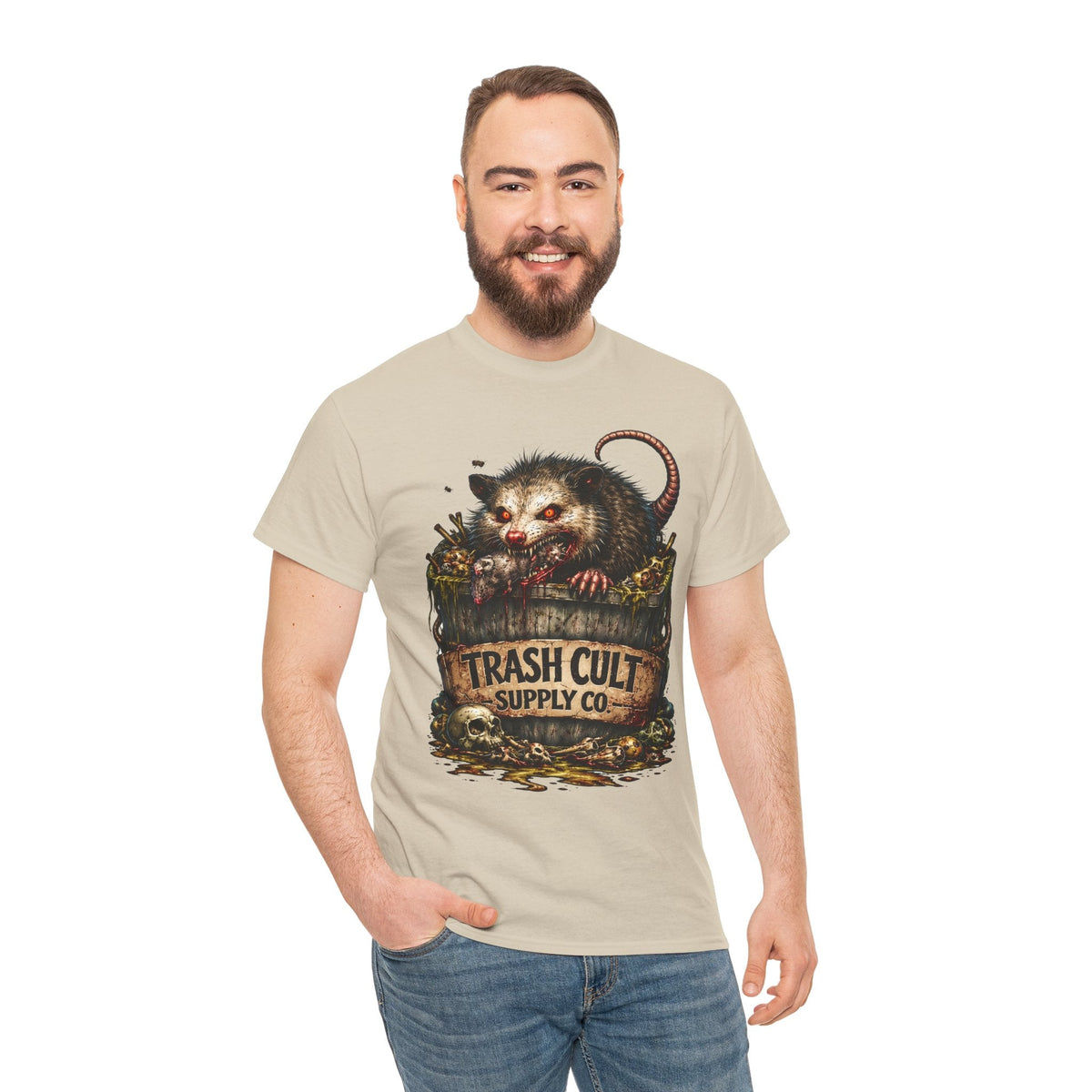 Opossum Trash Cult Tee — Vintage Grunge Wildlife Graphic T-Shirt