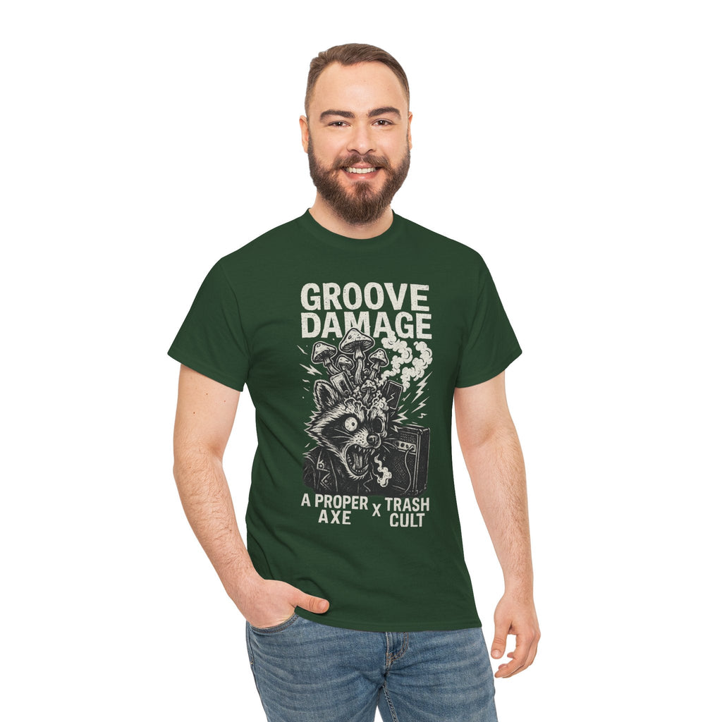 Groove Damage T-Shirt – A Proper Axe x Trash Cult Collab – Stoner Groove Punk Shirt