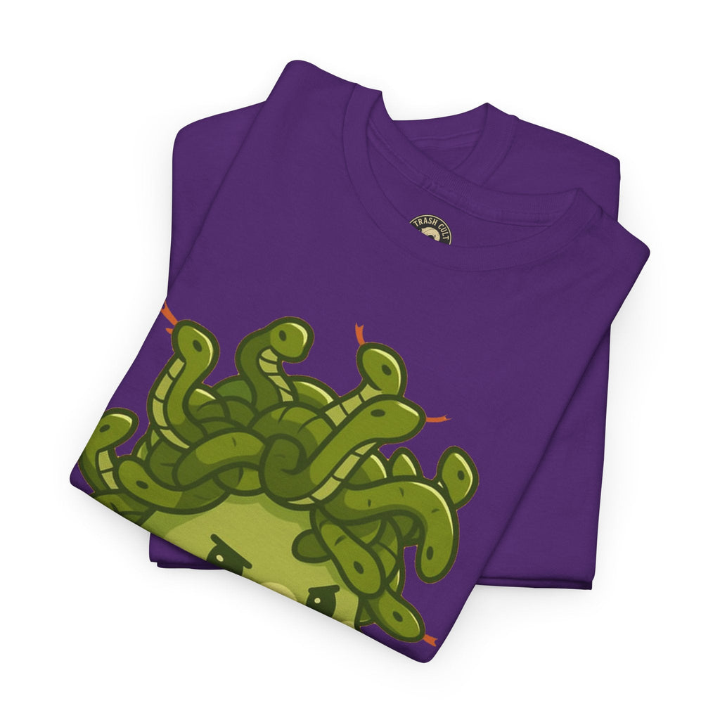 Meow-dusa Funny Cat Medusa T-Shirt – Gildan 5000 Heavy Cotton Tee