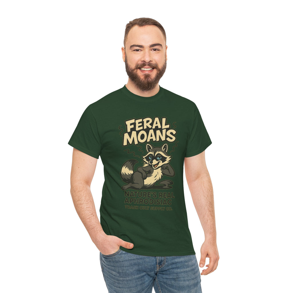 Feral Moans Unisex Heavy Cotton Tee, Funny Graphic Tee, Animal Lover Shirt, Casual Wear, Gift for Nature Enthusiasts
