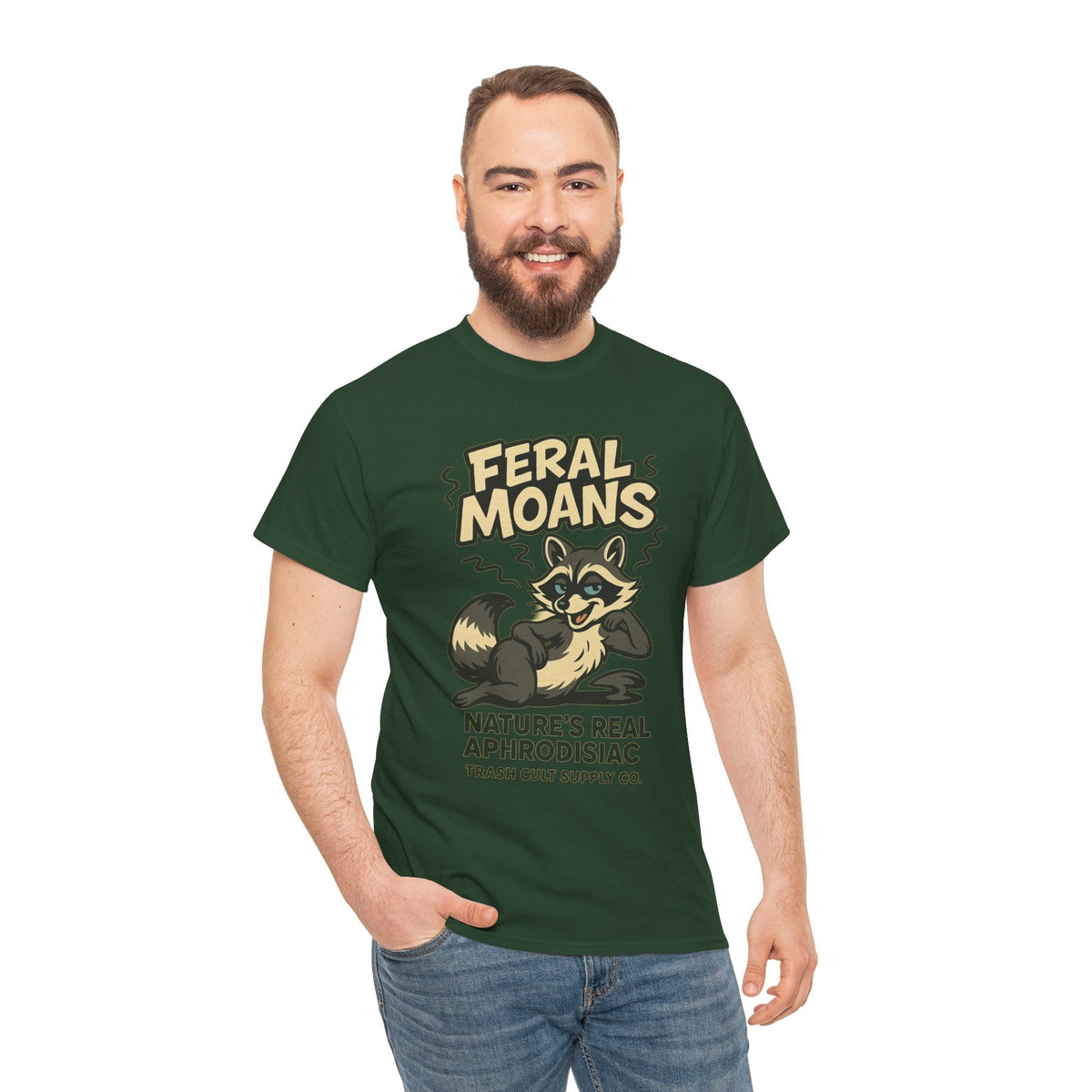 Feral Moans Unisex Heavy Cotton Tee, Funny Graphic Tee, Animal Lover Shirt, Casual Wear, Gift for Nature Enthusiasts