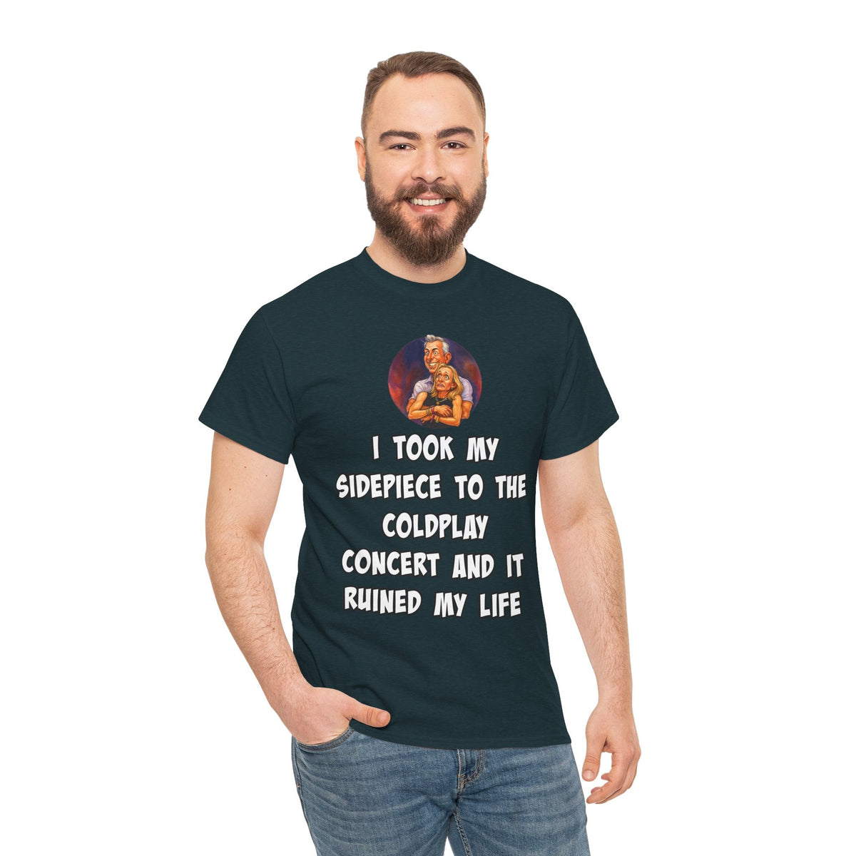 Funny CEO Concert Shirt – “I Took My Sidepiece to the Coldplay Concert” Meme Tee – Gildan 5000