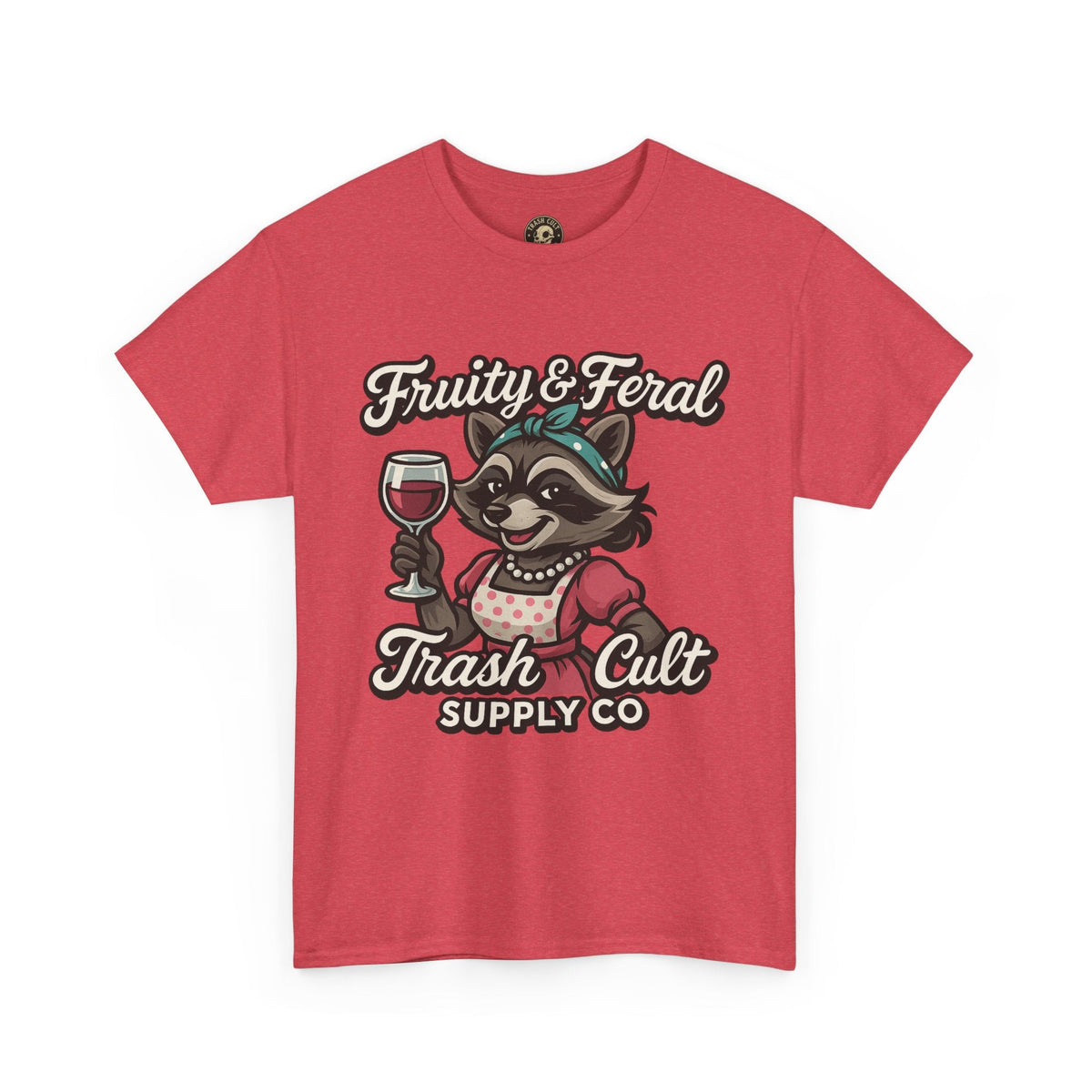 Fruity & Feral Raccoon Housewife Tee – Trash Cult Supply Co. on Gildan 5000