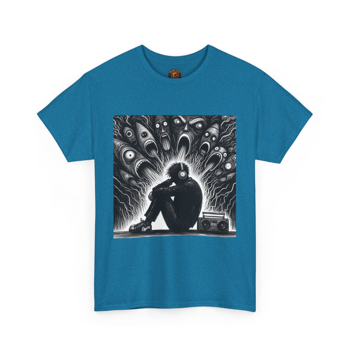 Xian Allen x Trash Cult Shirt – “Turn It Up Louder” | Screaming Chaos Headphones Tee