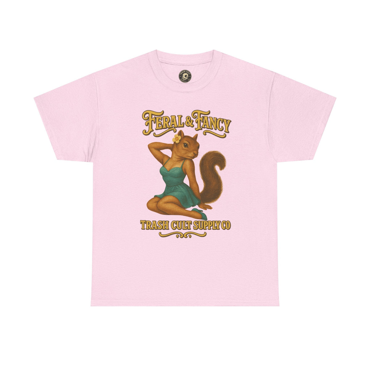 Feral & Fancy Pin-Up Squirrel Shirt – Vintage 1950s Style | Trash Cult Supply Co | Gildan 5000