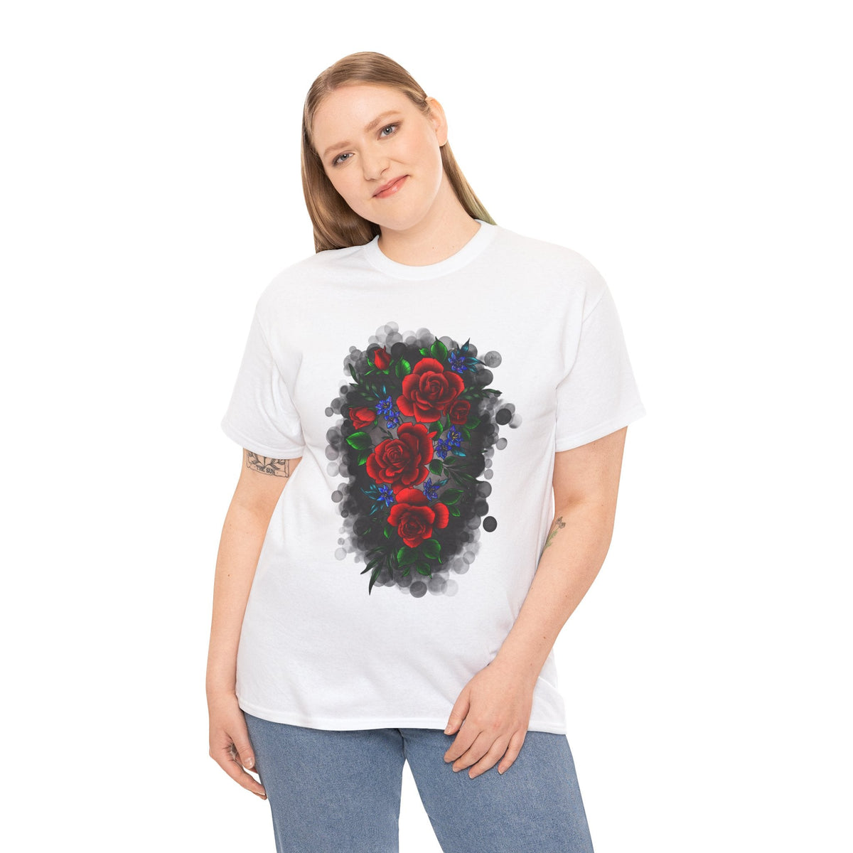 Floral Smoke Tattoo T-Shirt – Lara Davenport x Trash Cult Supply Co. Collab (Gildan 5000)