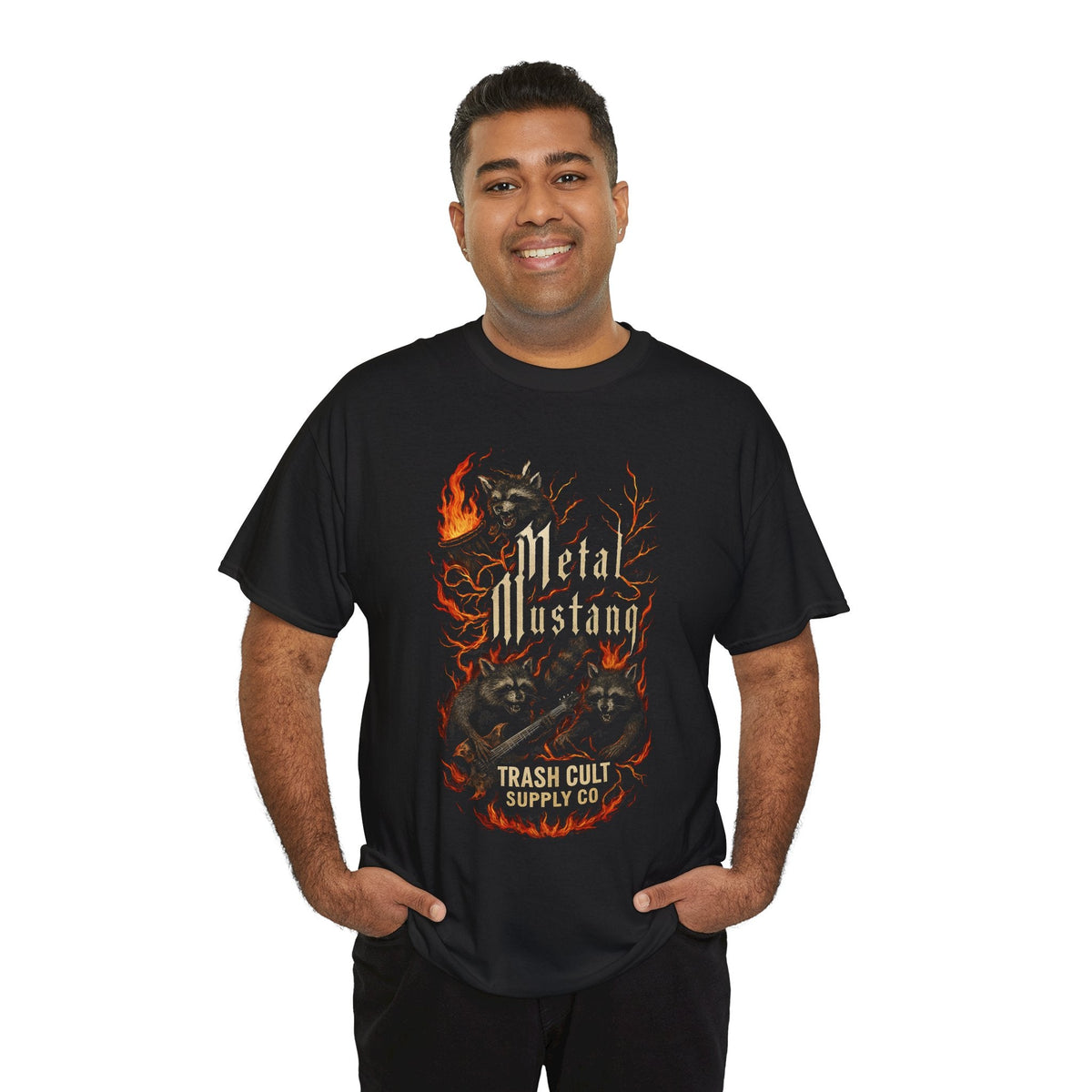 Trash Cult Supply Co X Metal Mustang Raccoon Chaos Band T-Shirt