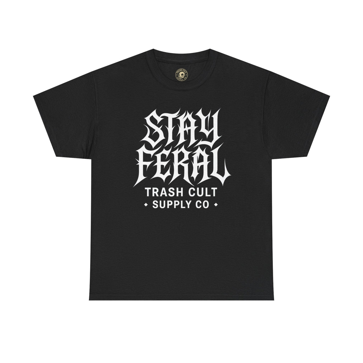 Unisex Heavy Cotton Tee - Stay Feral Graphic Tee, Streetwear Shirt, Gift for Wild Spirits, Eco-Friendly Casualwear, Summer Fashion