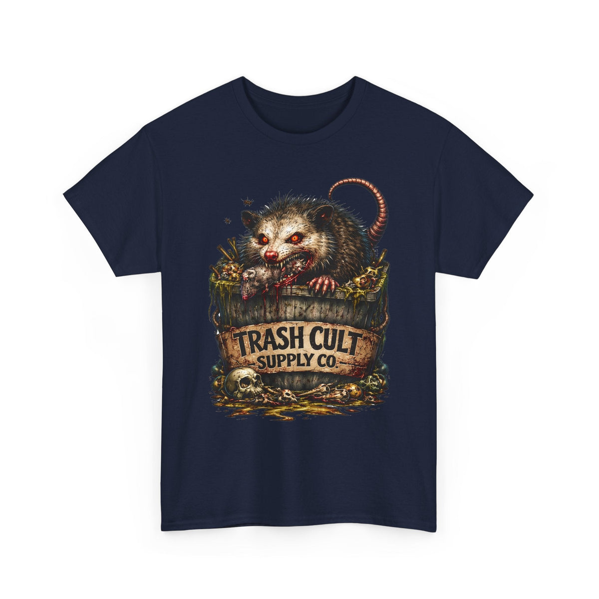 Opossum Trash Cult Tee — Vintage Grunge Wildlife Graphic T-Shirt
