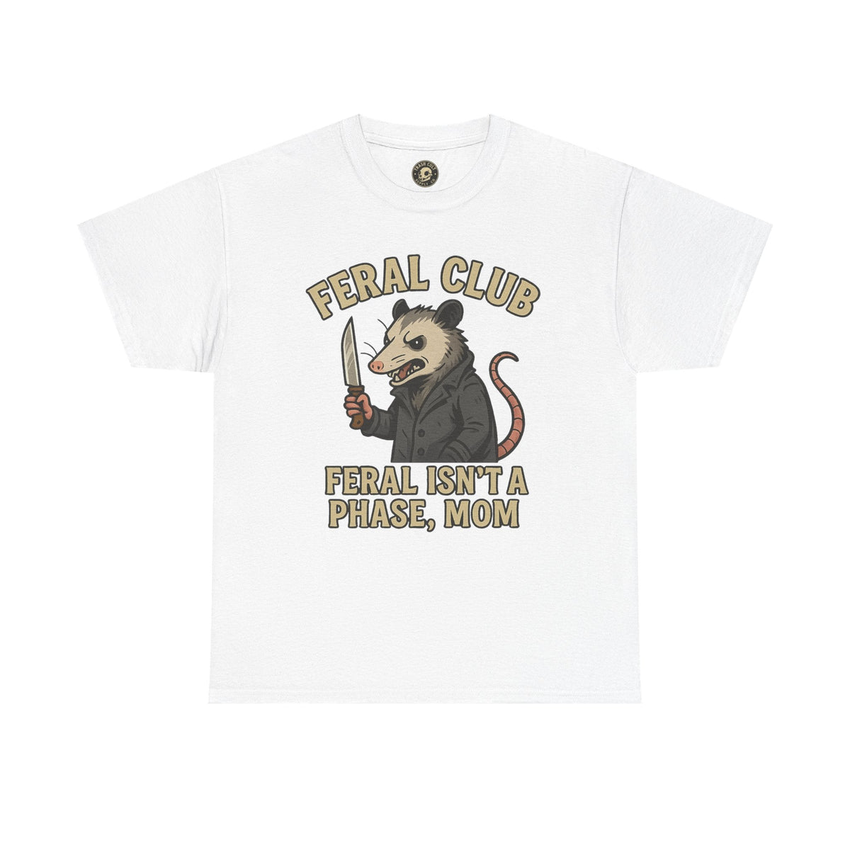 Feral Club Tee - Unisex Heavy Cotton Shirt, Funny Graphic T-Shirt, Gift for Mom, Casual Wear, Easygoing Lifestyle