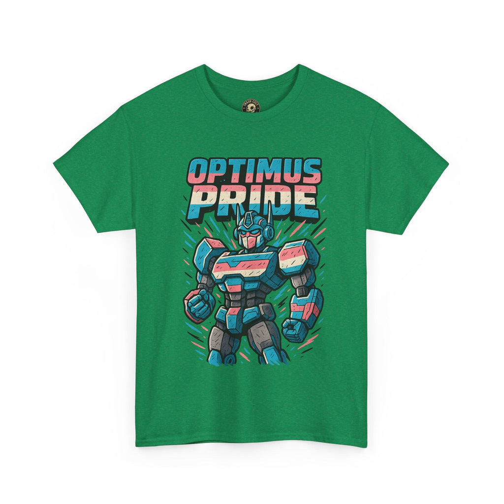 Optimus Pride T-Shirt – Funny Trans Mech LGBTQ+ Graphic Tee | Unisex Heavy Cotton Nerd Pride Shirt