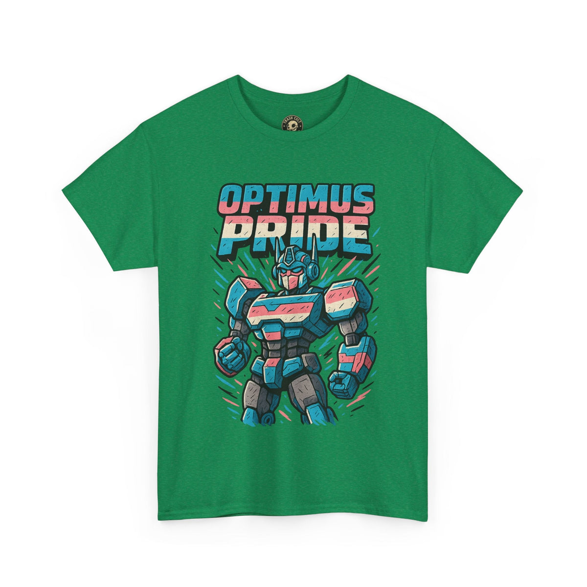 Optimus Pride T-Shirt – Funny Trans Mech LGBTQ+ Graphic Tee | Unisex Heavy Cotton Nerd Pride Shirt
