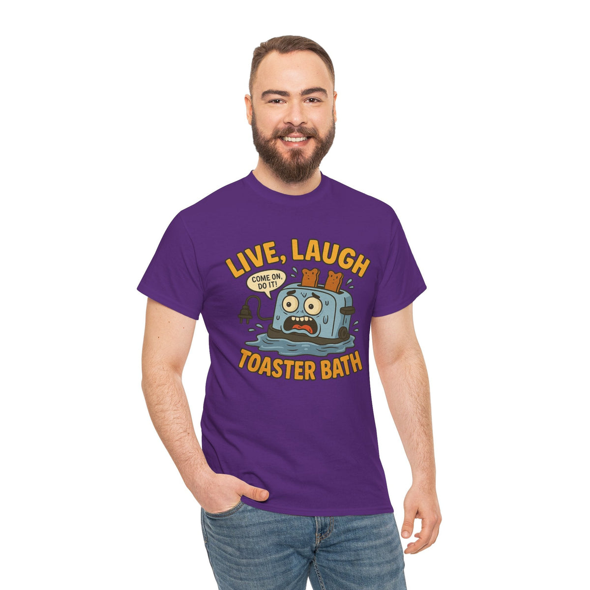 Funny Toaster Bath Tee, Humorous Unisex Shirt, Gift for Friends, Lightweight Cotton Tee, Birthday Party Outfit