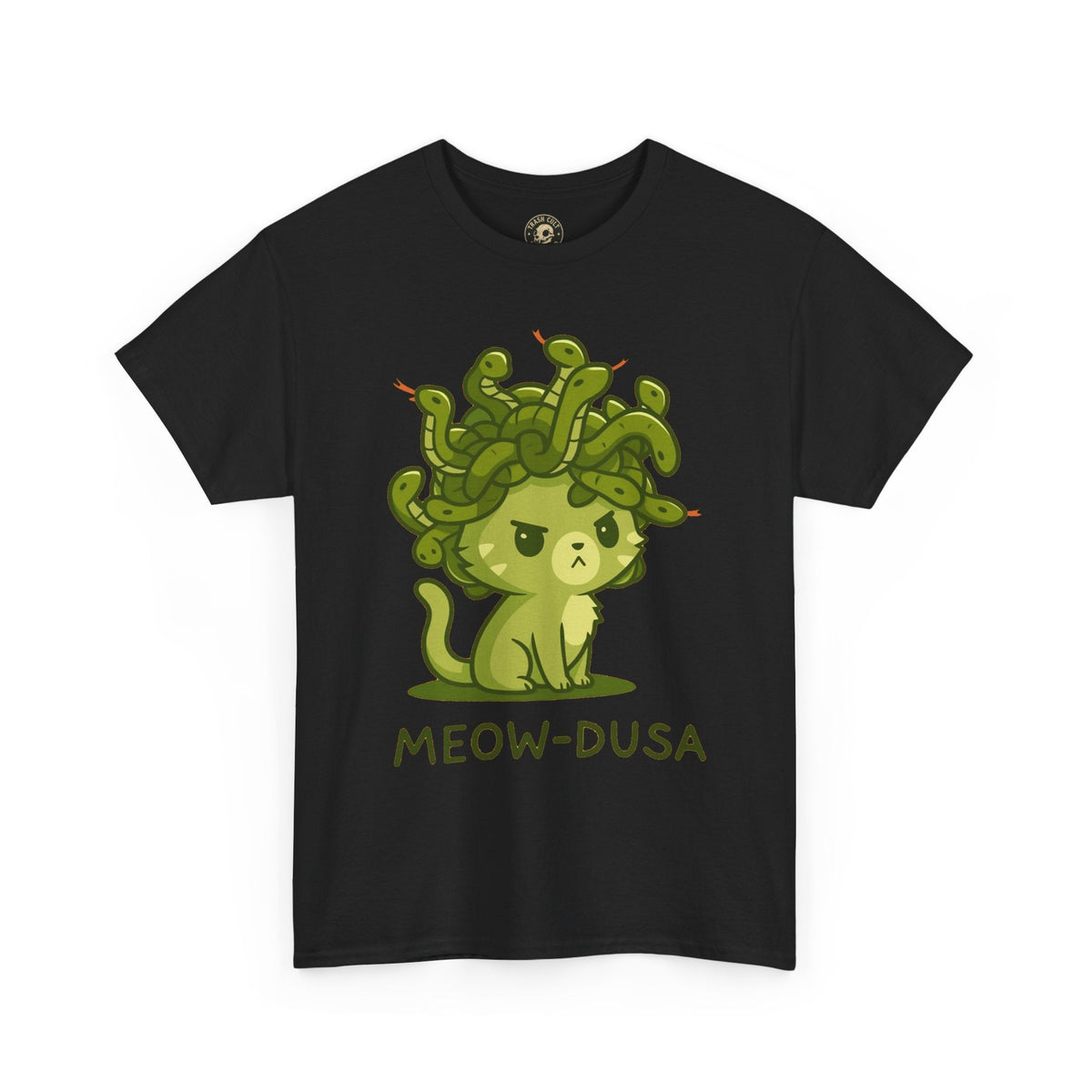 Meow-dusa Funny Cat Medusa T-Shirt – Gildan 5000 Heavy Cotton Tee