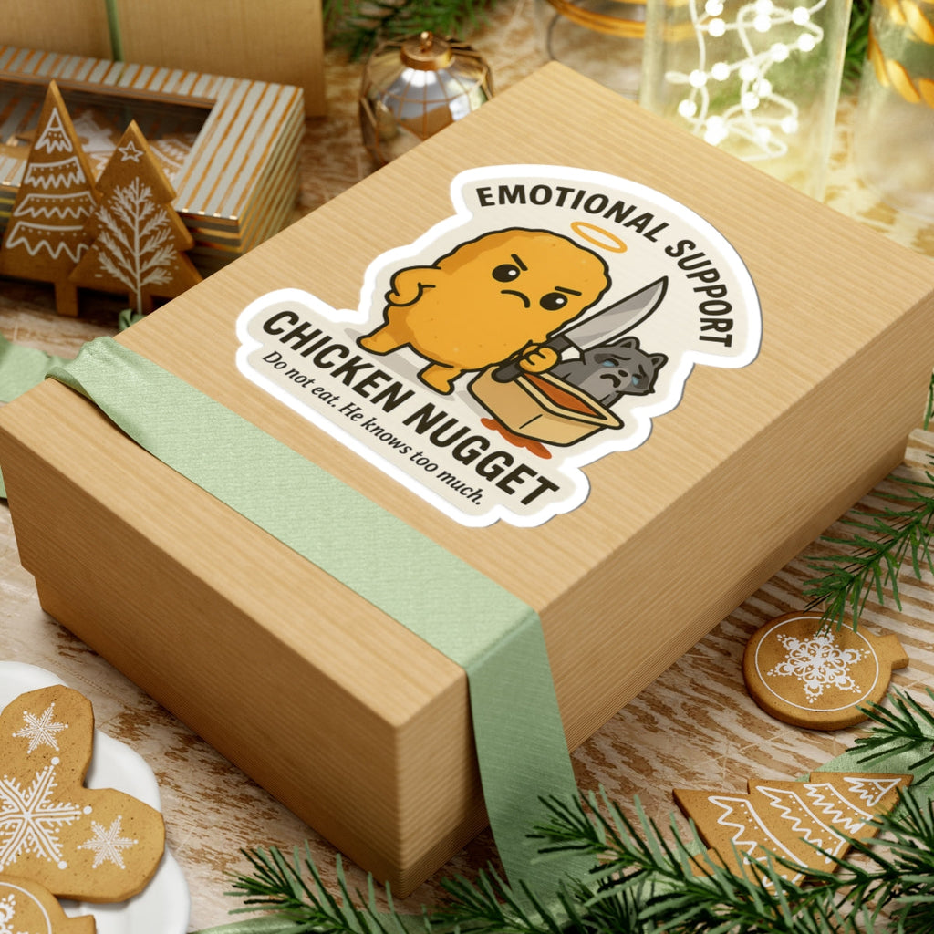 “Emotional Support Chicken Nugget” Sticker – Absurd Comfort Food Chaos