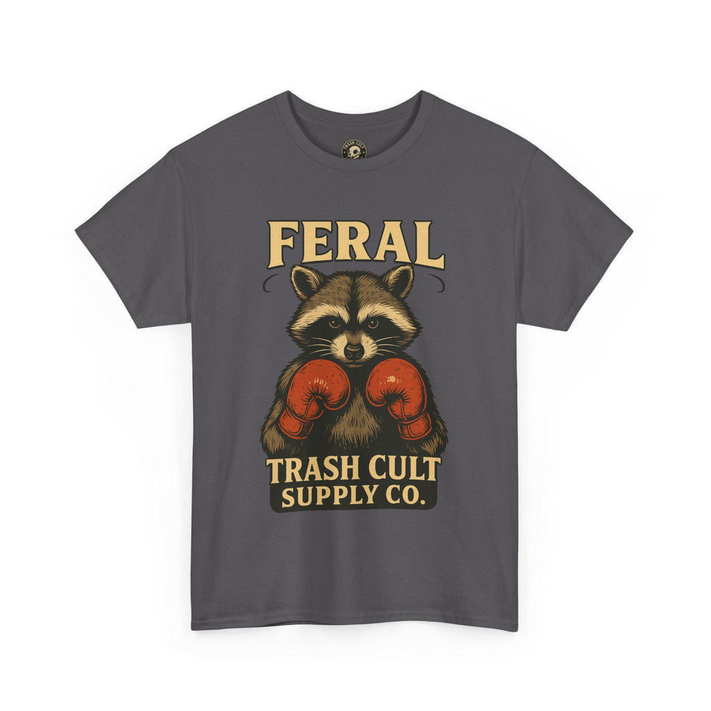 Feral Raccoon Tee - Unisex Heavy Cotton Tee, Cute Animal Shirt, Trendy Graphic Tee, Fun Gift for Animal Lovers, Casual Everyday Wear