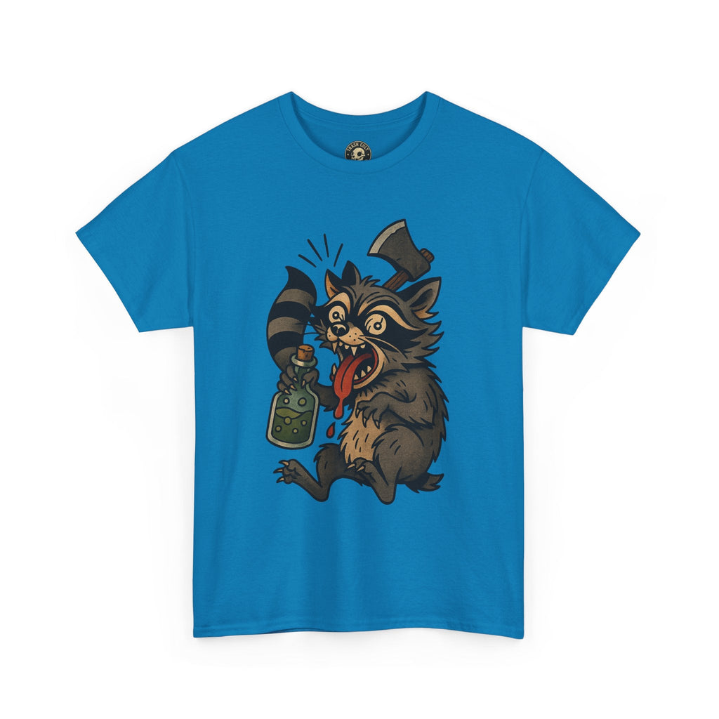 Unhinged Raccoon Shirt – Chaos Gremlin with Axe & Potion | Tattoo Style Tee