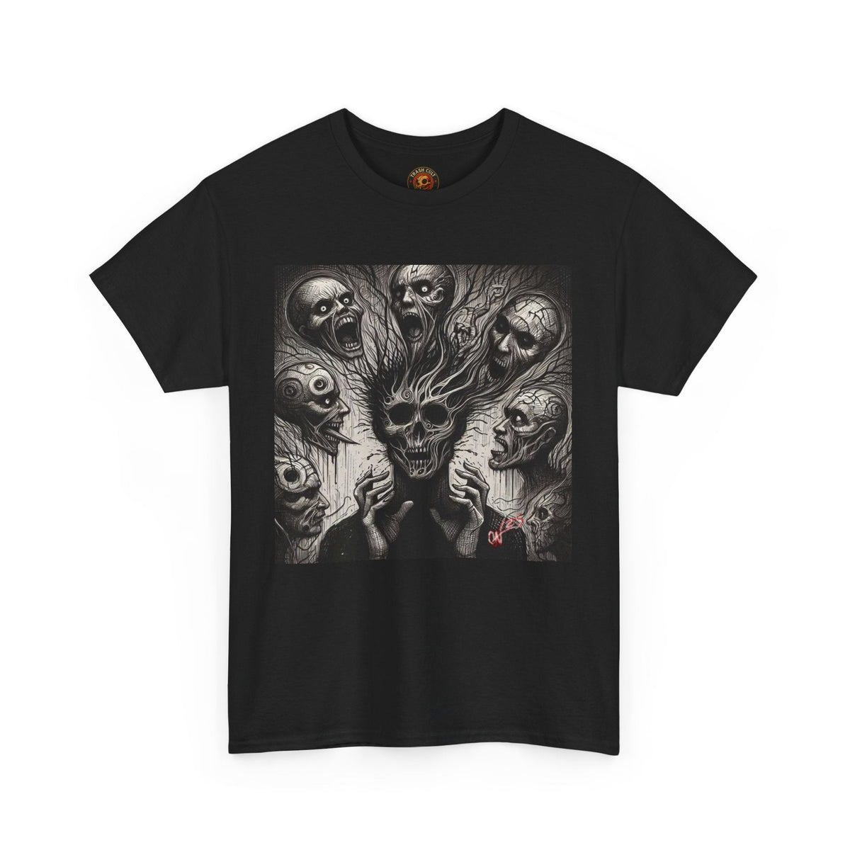 Xian Allen x Trash Cult Shirt – “Voices in the Void” | Horror Skull Scream T-Shirt