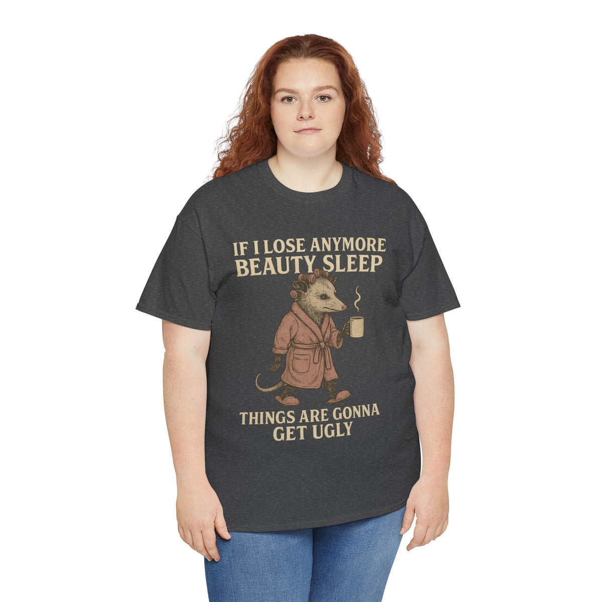Funny Unisex Heavy Cotton Tee - "If I Lose Anymore Beauty Sleep, Things Are Gonna Get Ugly" - Gift, Sleepwear, Humor, Casual Wear, [...]