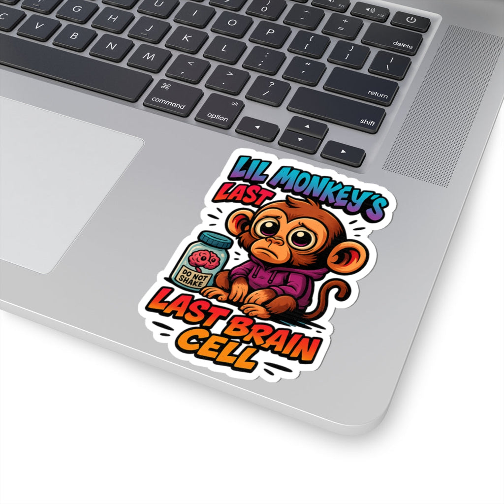 Lil Monkey’s Last Brain Cell Vinyl Sticker – Funny ADHD Meme Sticker – Mental Health Humor