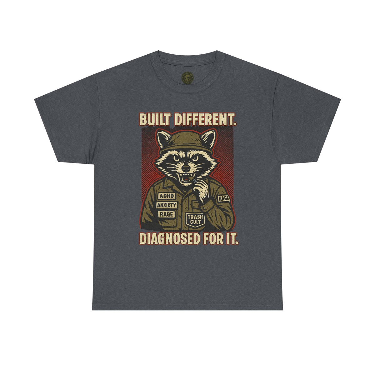 Built Different Diagnosed For It Military Raccoon Shirt – Gildan 5000