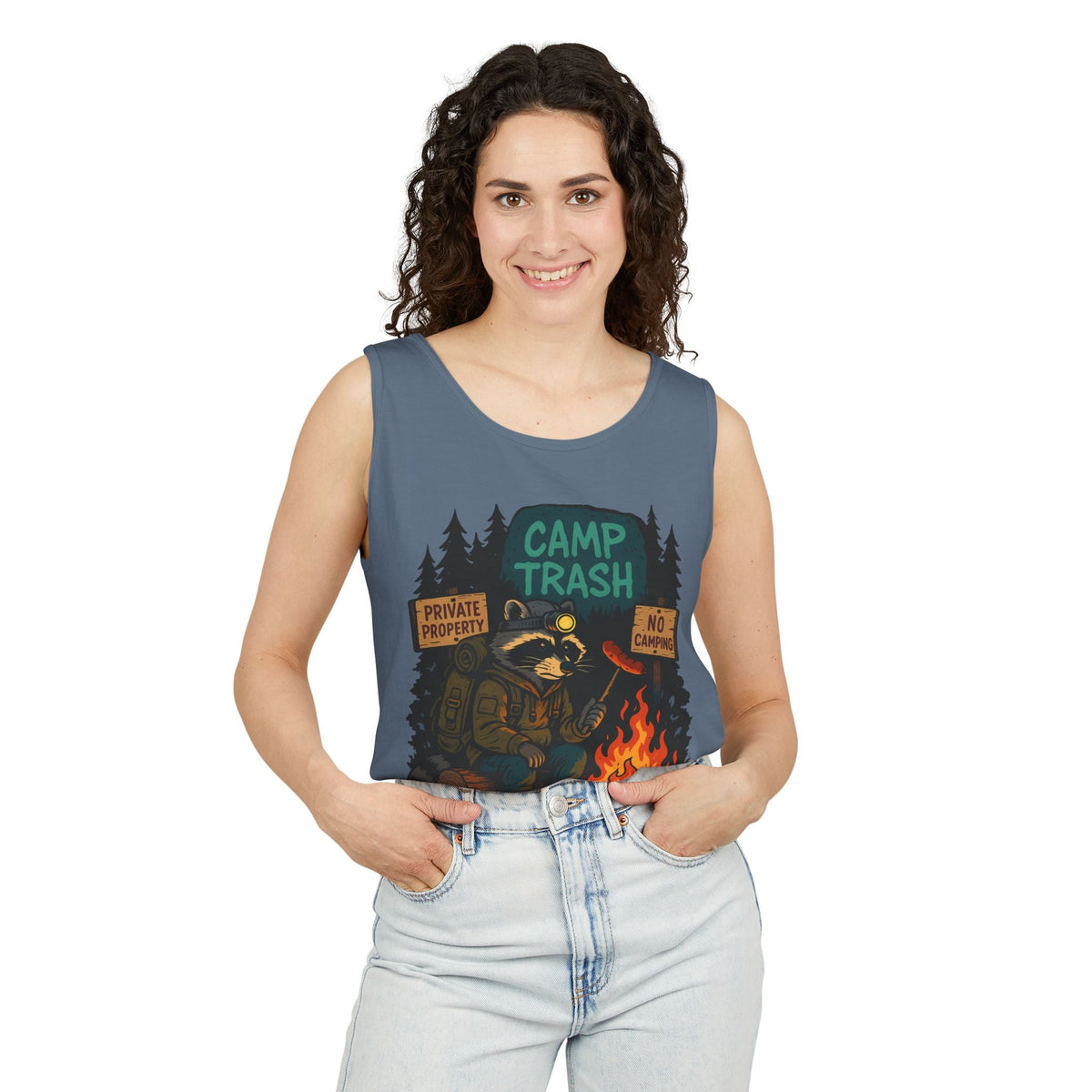 Camp Trash Raccoon Tank Top – Feral & Off-Grid Summer Shirt by Trash Cult