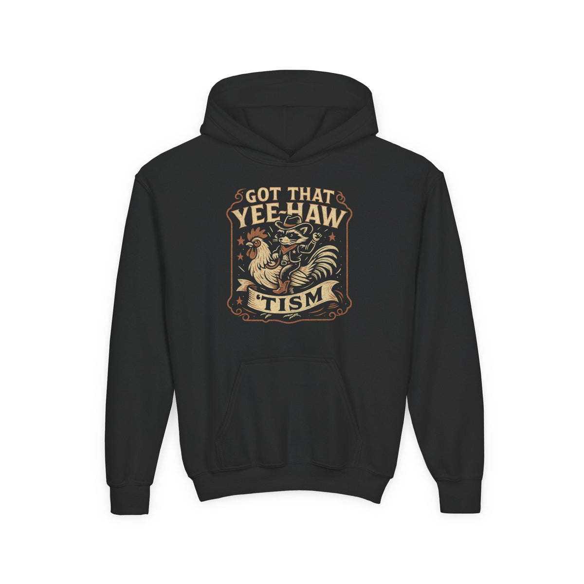 Youth Cowboy Spirit Hoodie – Funny Western Sweatshirt for Trendy Kids, Halloween, & Gifts