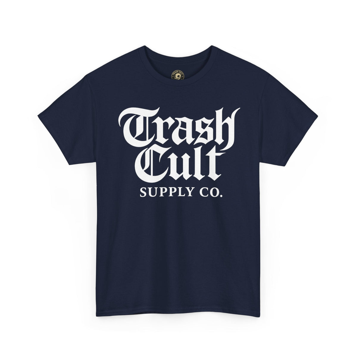 Trash Cult Gothic Logo Shirt – White Cyber Gothic Print on Gildan 5000