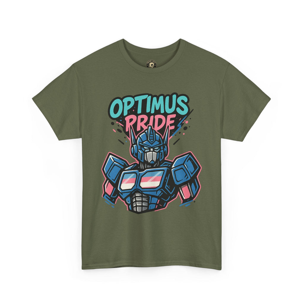 Optimus Pride T-Shirt – Trans Pride Robot Graphic Tee | Gildan 5000 Unisex Shirt