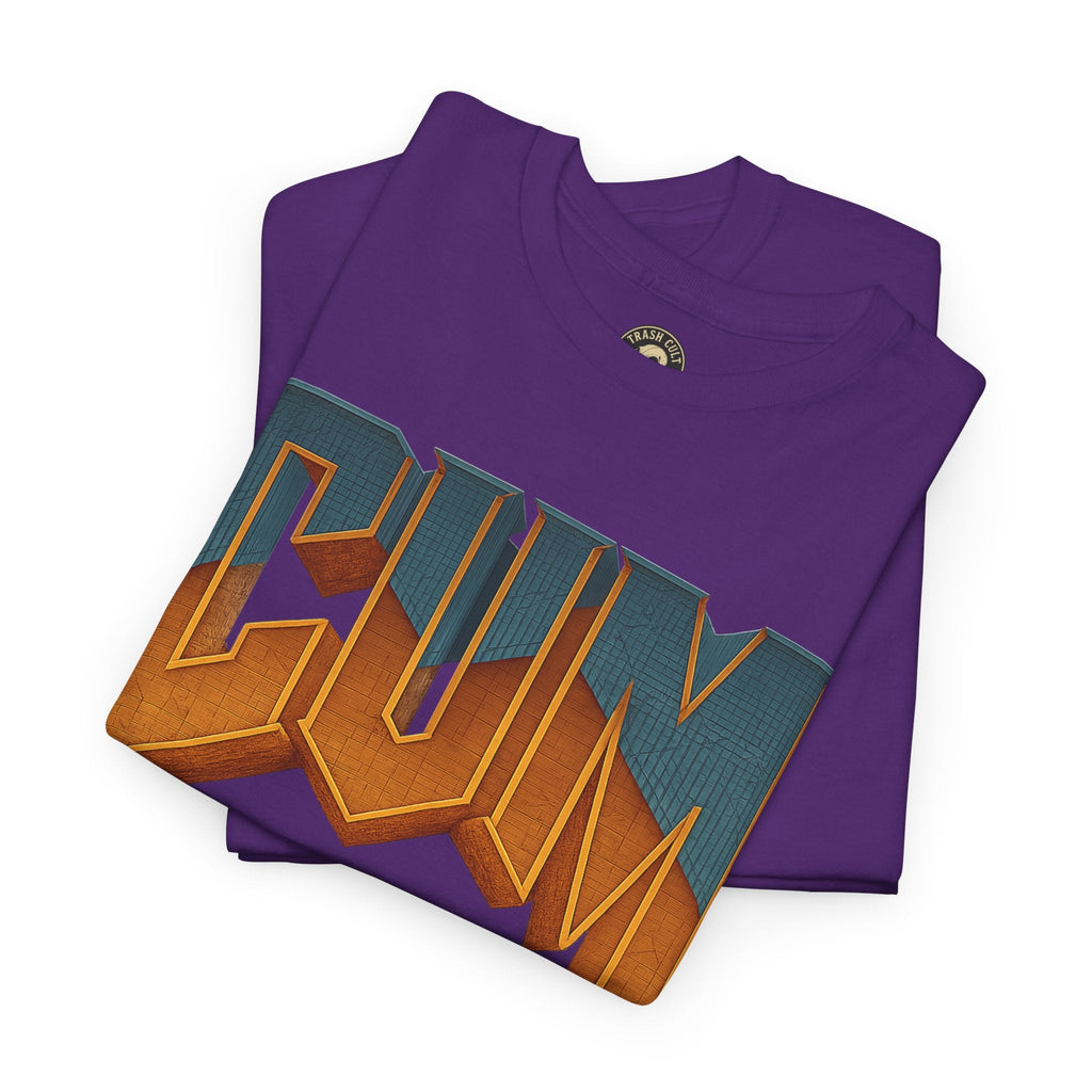 CUM Parody Metal Logo Shirt – Doom-Inspired Retro Gamer Tee on Gildan 5000