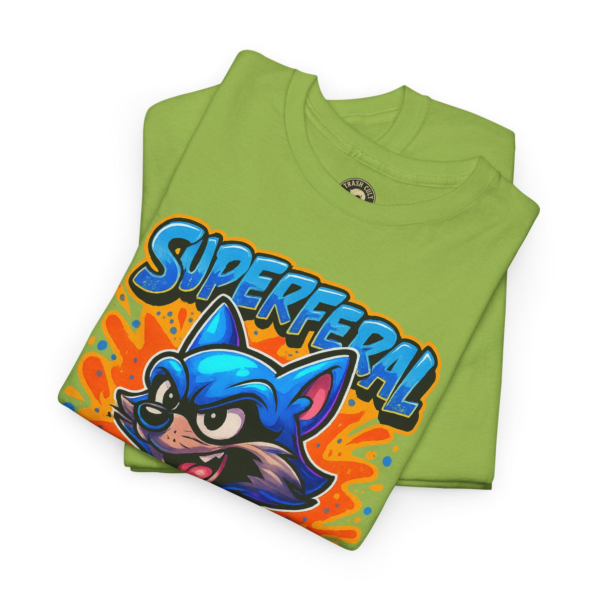 SuperFeral Raccoon Graffiti Shirt – Bold New School Superhero Streetwear | Trash Cult Supply Co