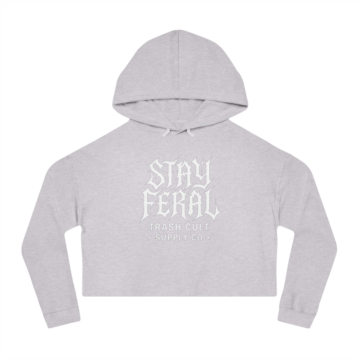 Camo Cropped Sweatshirt - Stay Feral, Trendy Streetwear, Gift for Her, Casual Outfit, Music Festival Apparel, Edgy Fashion