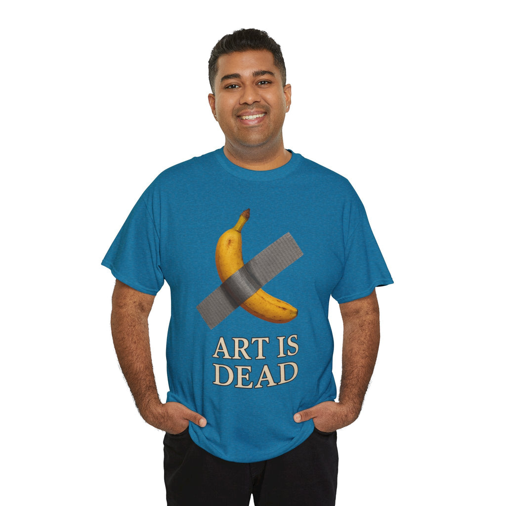 “ART IS DEAD” Banana Duct Tape Meme Tee – Satirical Art Parody Shirt by Trash Cult Supply Co.