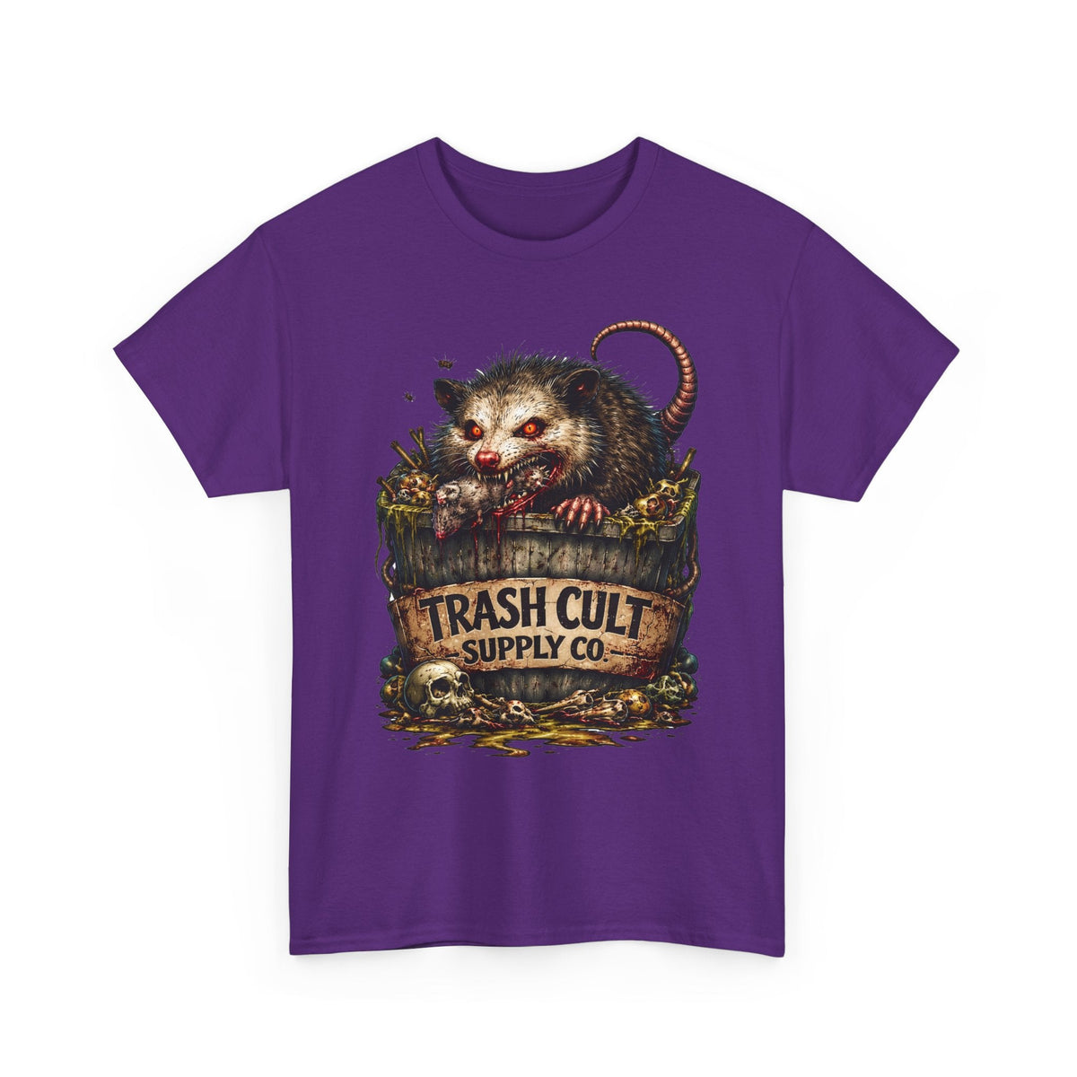 Opossum Trash Cult Tee — Vintage Grunge Wildlife Graphic T-Shirt