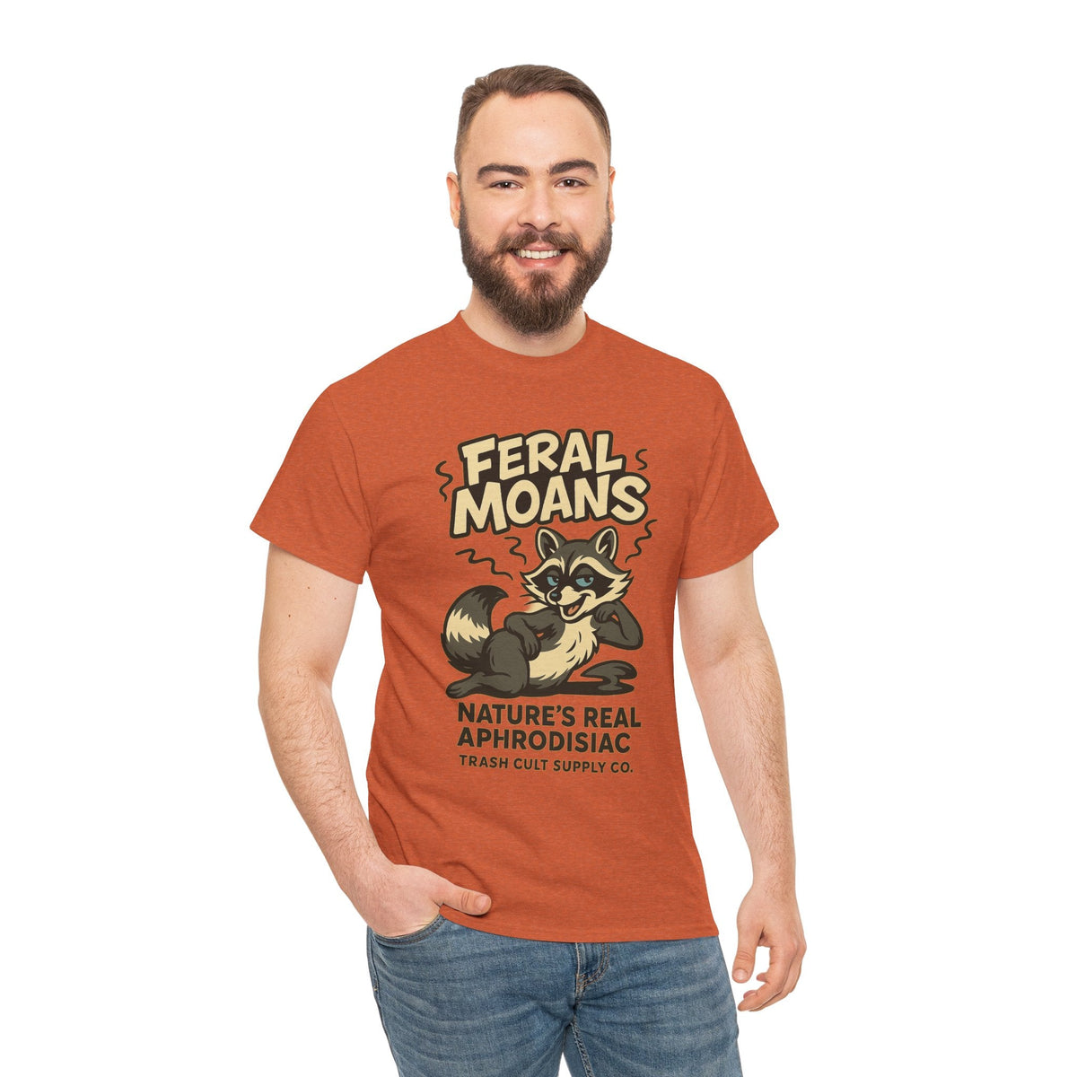 Feral Moans Unisex Heavy Cotton Tee, Funny Graphic Tee, Animal Lover Shirt, Casual Wear, Gift for Nature Enthusiasts