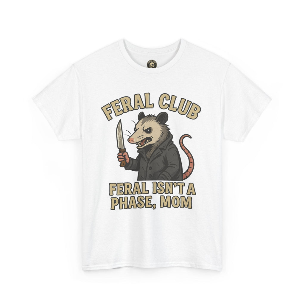 Feral Club Tee - Unisex Heavy Cotton Shirt, Funny Graphic T-Shirt, Gift for Mom, Casual Wear, Easygoing Lifestyle