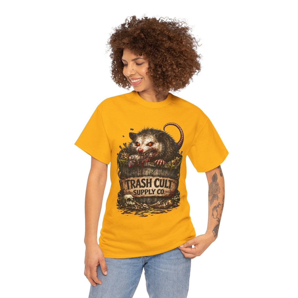 Opossum Trash Cult Tee — Vintage Grunge Wildlife Graphic T-Shirt