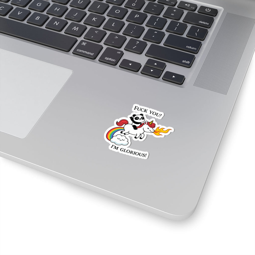 Whimsical Panda Unicorn Kiss-Cut Stickers, Funny Stickers, Laptop Decals, Cute Gift Ideas, Playful Decor, Rainbow Art