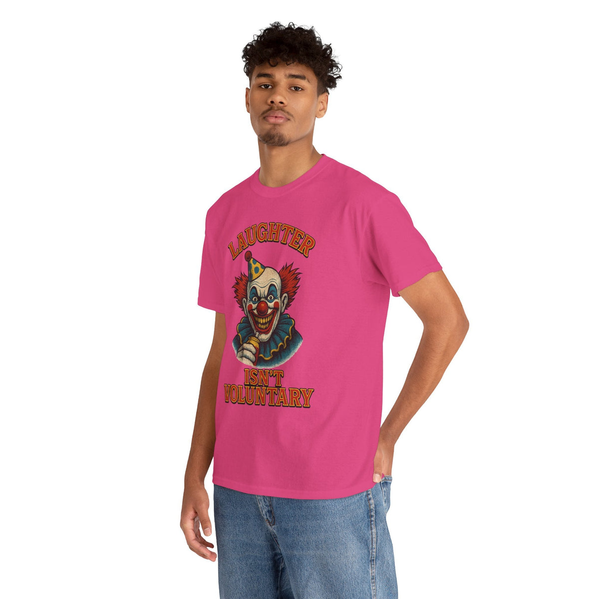 Laughter Isn’t Voluntary Creepy Clown Shirt – Circus Horror Tee – Gildan 5000