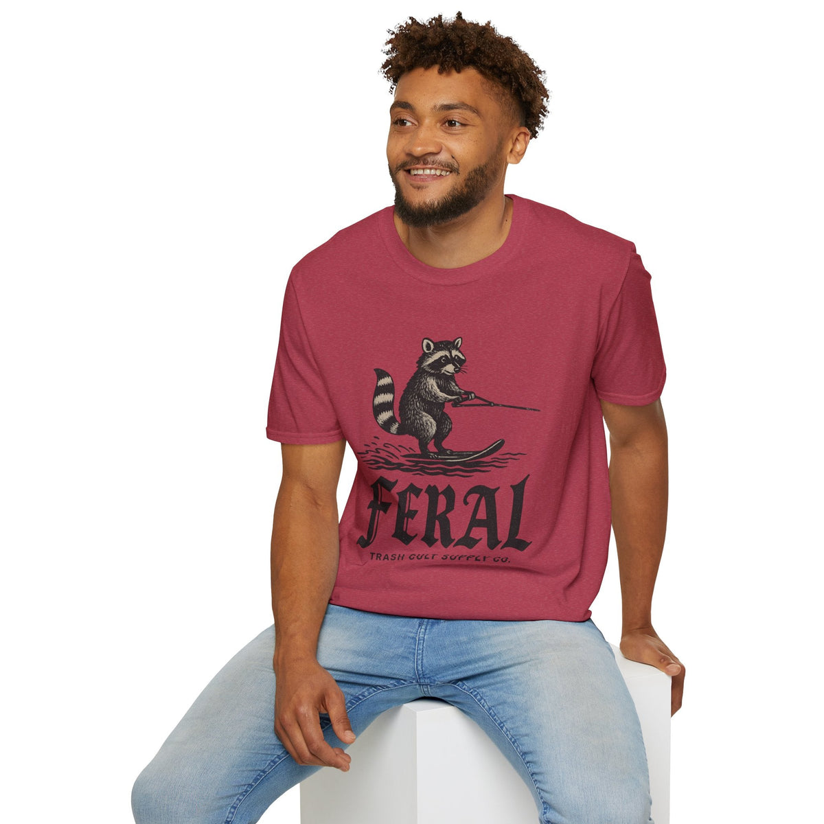 Feral Water Skiing Raccoon Vintage Shirt – Trash Cult Supply Co. | Gildan 2000 Softstyle