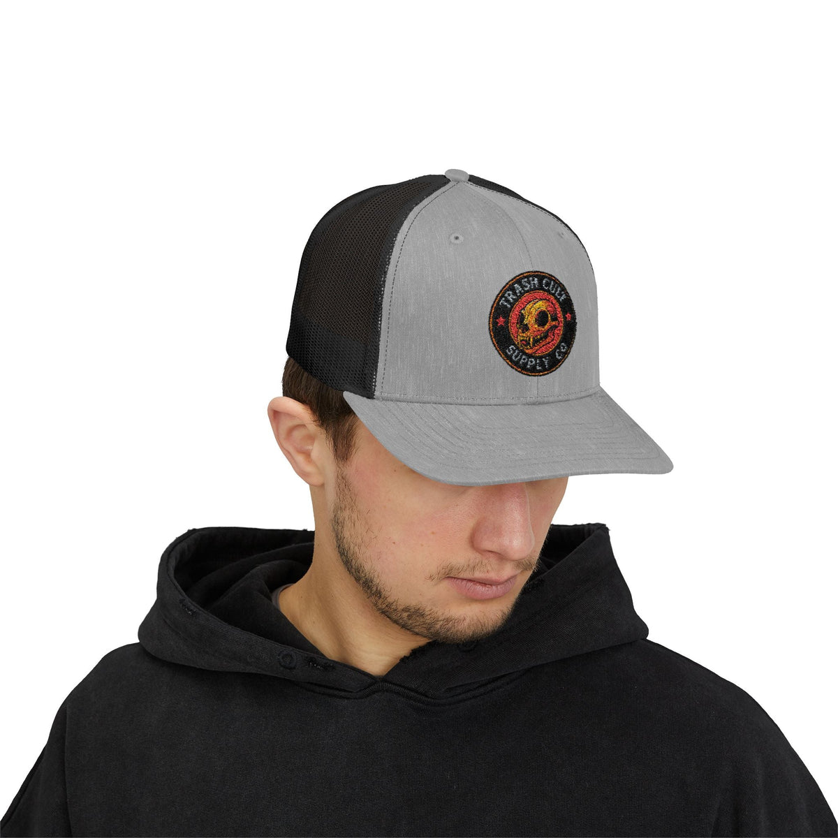 Trash Cult Supply Co. Trucker Hat – Embroidered Logo Snapback Cap