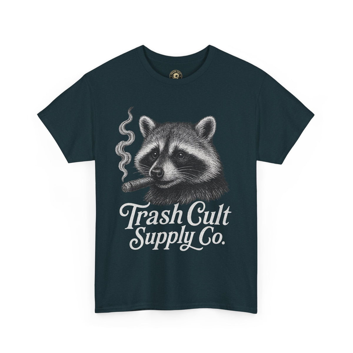 Monochrome Raccoon Cigar Shirt – Trash Cult Supply Co. | Gildan 5000 Tee