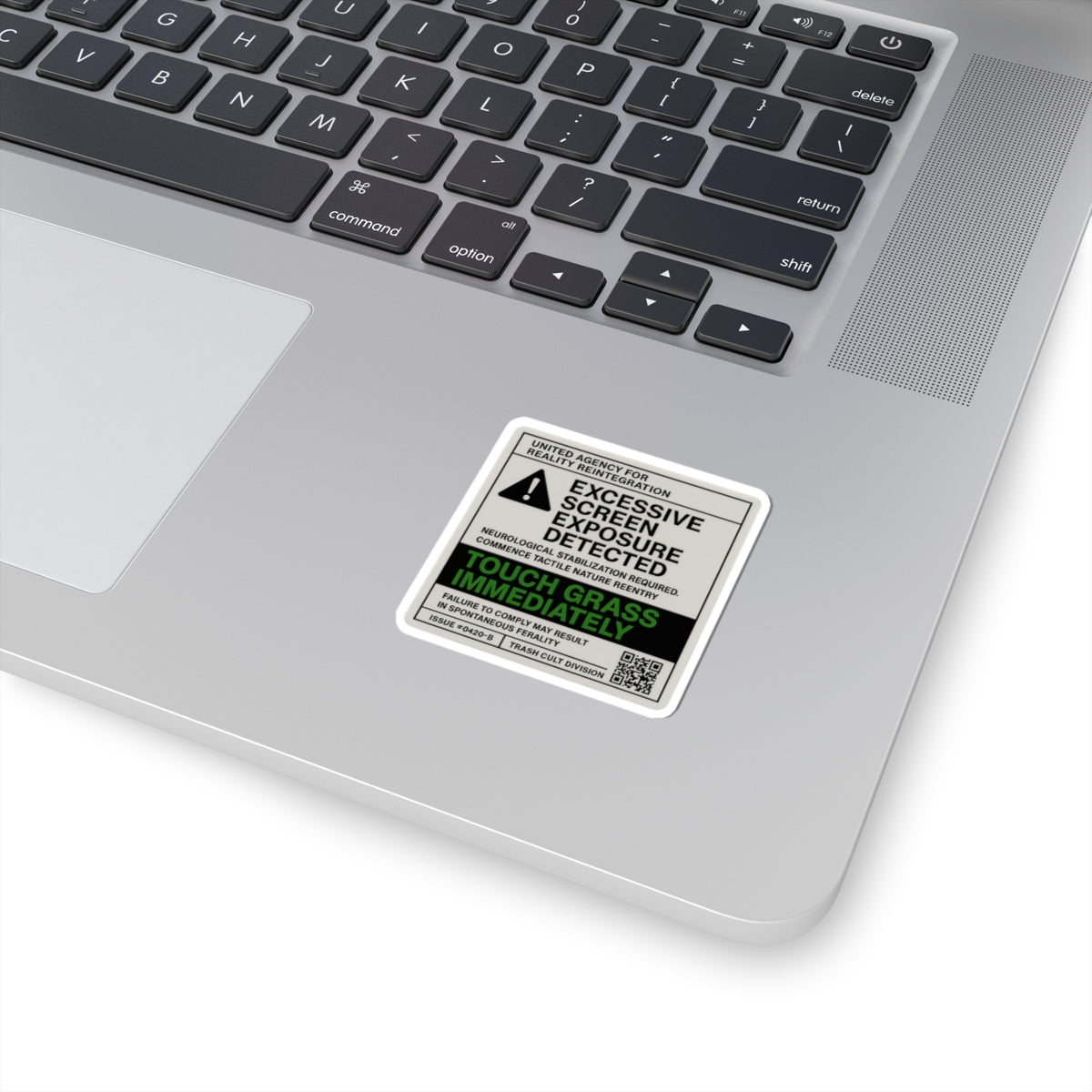 Excessive Screen Exposure Warning Sticker – Touch Grass Immediately (Kiss Cut Vinyl)