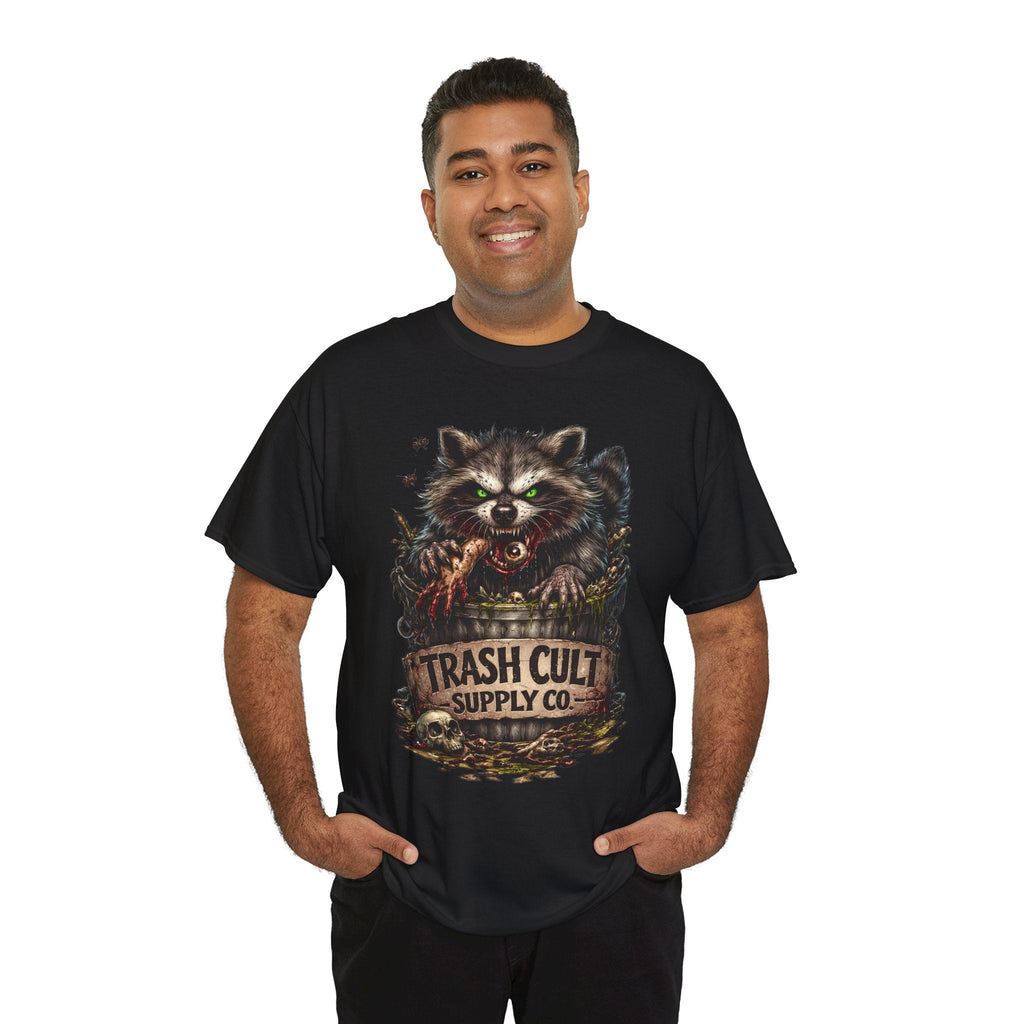 Raccoon 'Trash Cult Supply Co.' Graphic Tee — Vintage Grunge Animal Streetwear