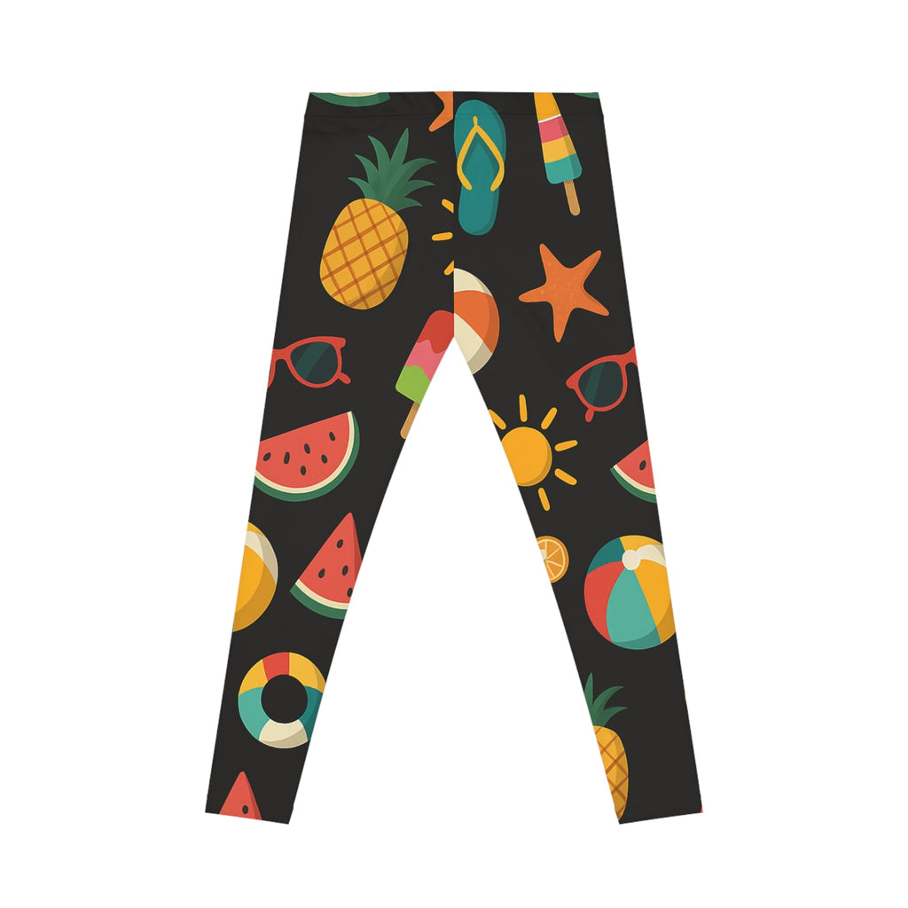 Bright Summer Vibe Leggings – Tropical Print Workout Pants for Women | Fun Beachwear & Gifts