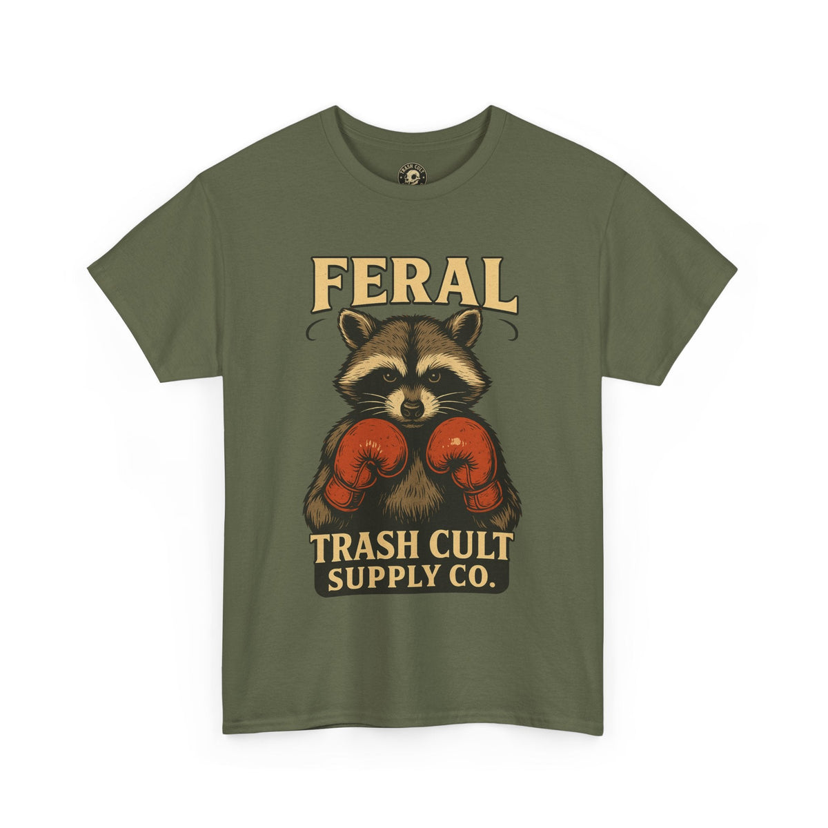 Feral Raccoon Tee - Unisex Heavy Cotton Tee, Cute Animal Shirt, Trendy Graphic Tee, Fun Gift for Animal Lovers, Casual Everyday Wear