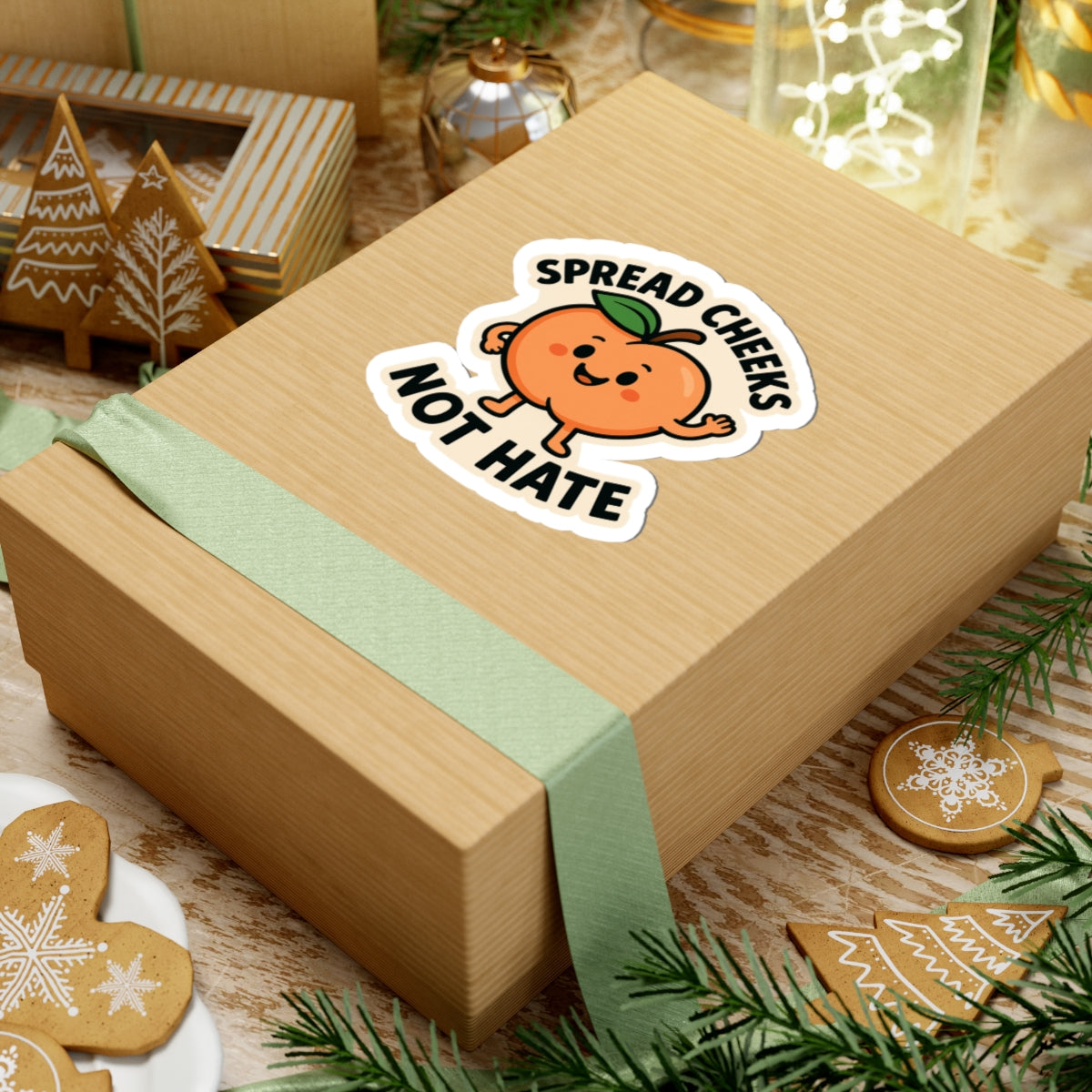 Cheeky Fruit Sticker Set, Fun Laptop Decals, Spread Cheeks Not Hate, Cute Peach Stickers, Quirky Gift for Friends